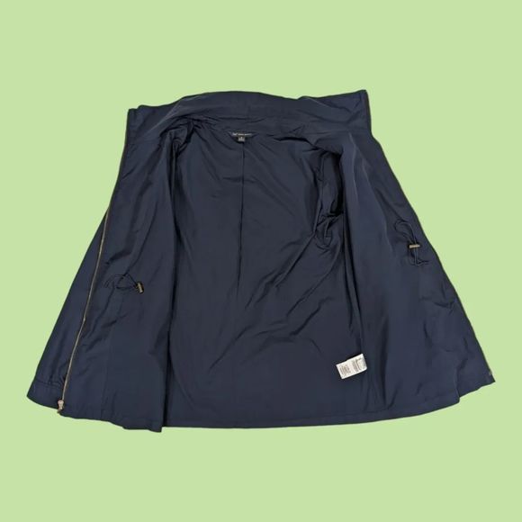 Brooks Brothers 346 Jacket Womens 8‎ Navy Rain Lightweight Full Zip Snap LS - Picture 3 of 9
